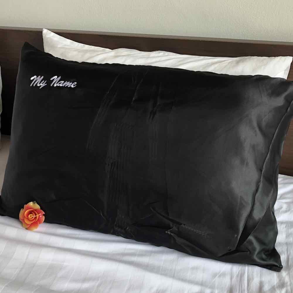 Custom Embroidered Silk Pillowcase