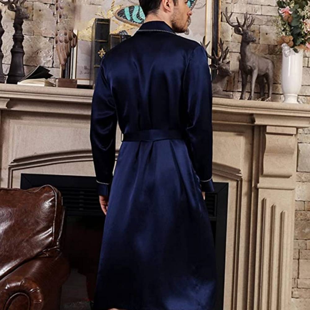 Mens Mulberry Silk Lounge Robe